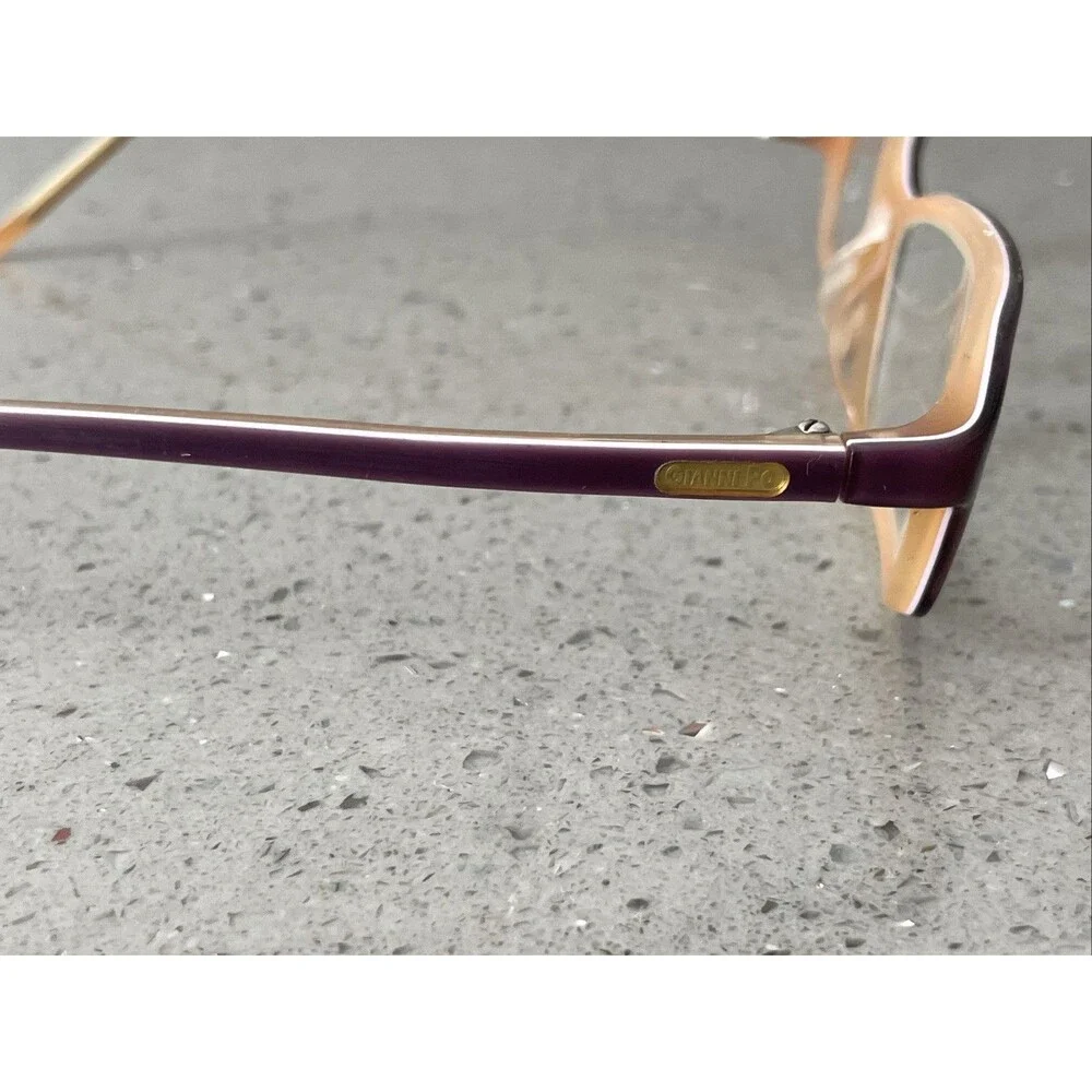 Gianni Po GP P49 Purple Rectangle Full Rim 52-17-135 Wine Eyeglasses Frames ONLY
